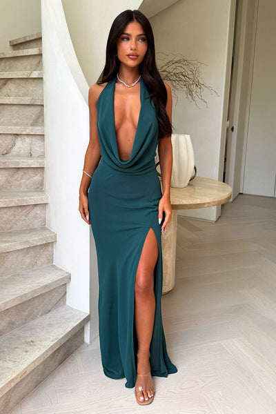 halter neck backless dress tie gown Stick to the cool colour palette High Neck Halter Backless Maxi