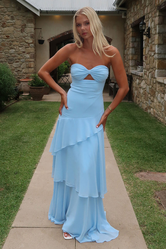 Gretta Strapless Maxi Dress - Blue - View 1 | Shop Formal Dress