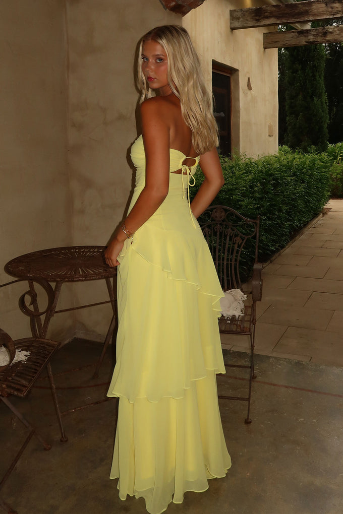 Gretta Strapless Maxi Dress - Yellow - View 6 | Shop Formal Dress