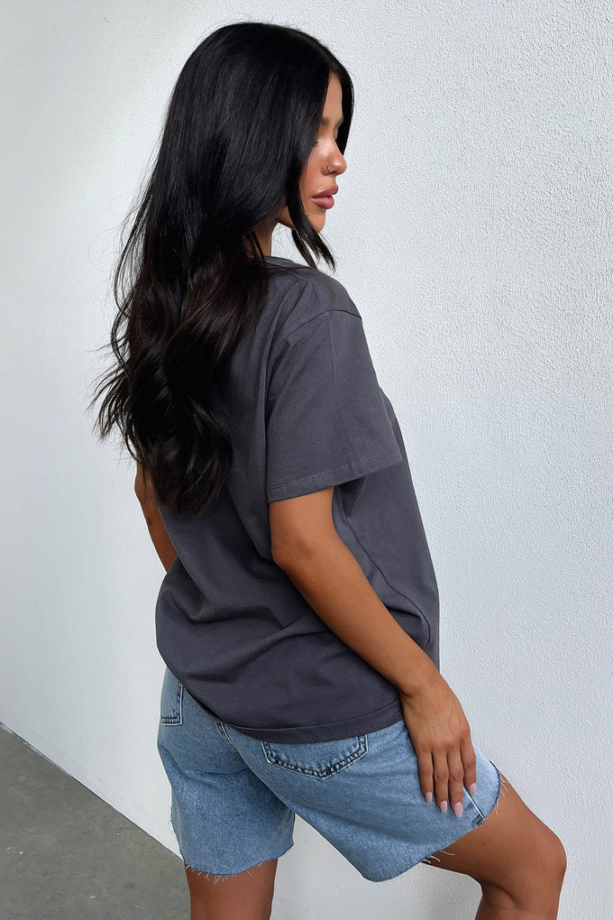 Homestretch Oversized Tee - Charcoal