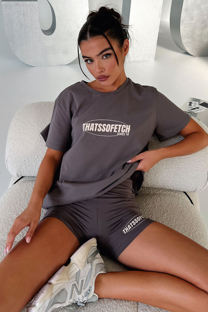 Collective Tops - Series 10 Oversized Tee - Charcoal/Beige secondary image