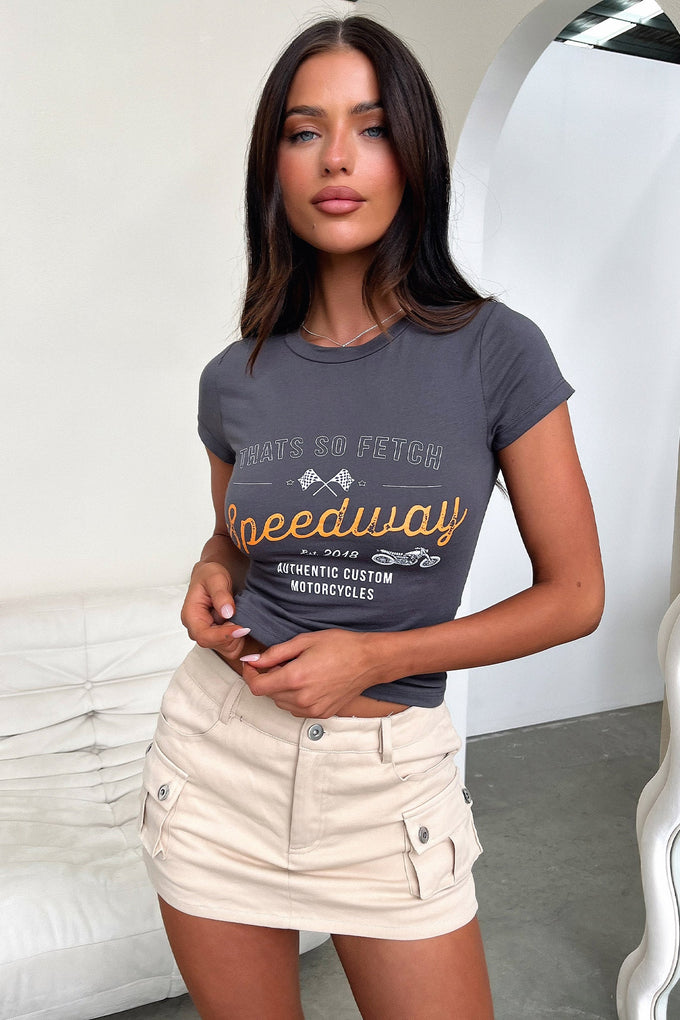 Collective Tops - Speedway Tee - Charcoal sixth image