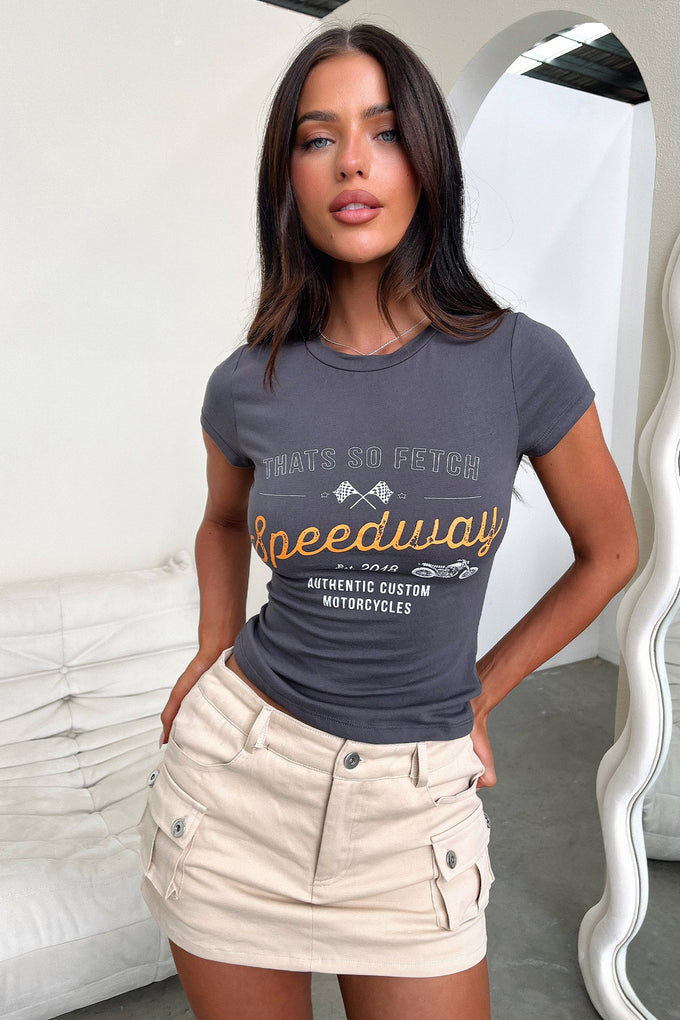 Collective Tops - Speedway Tee - Charcoal fifth image