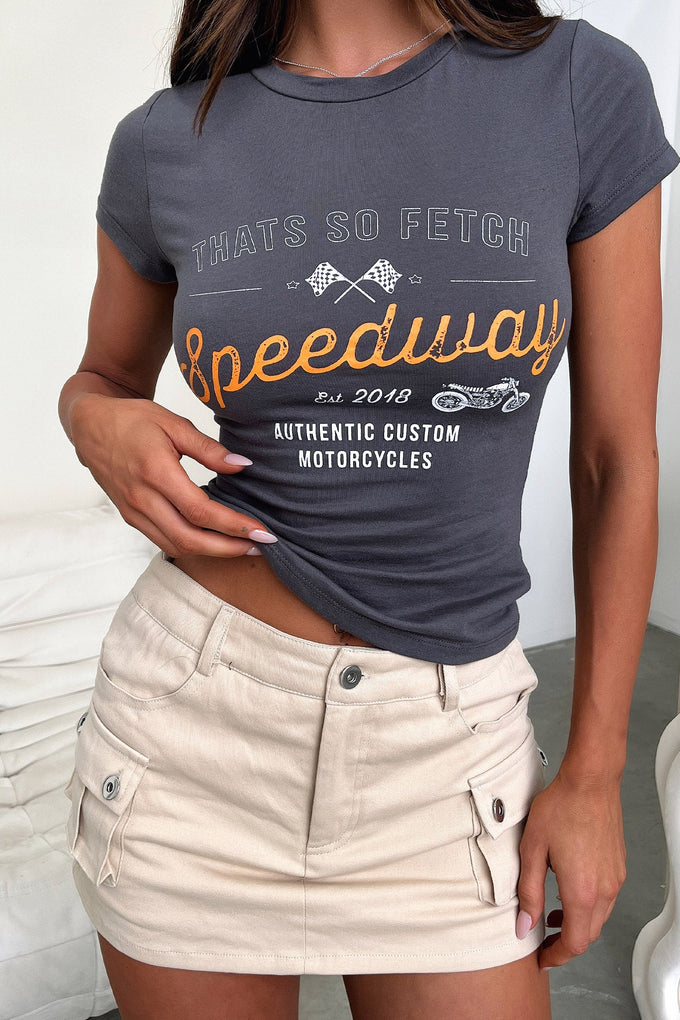 Collective Tops - Speedway Tee - Charcoal third image
