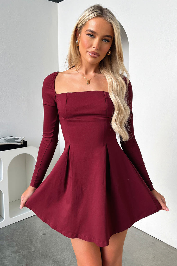 Collective Dress - Tabitha Mini Dress - Burgundy image 6