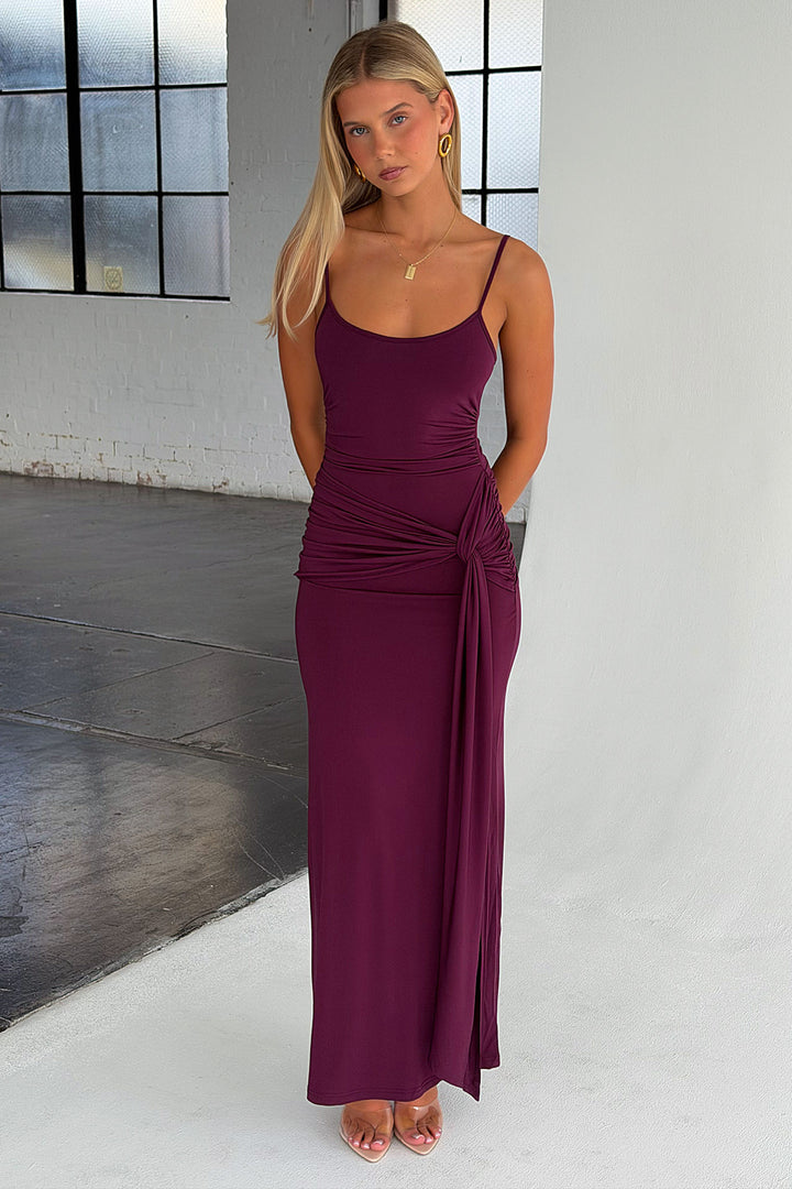 Anna Wrap Maxi Dress - Plum