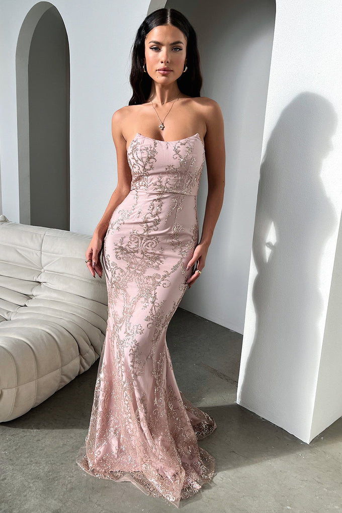 Collective Dress - Ardell Maxi Dress - Pink Glitter fifth image