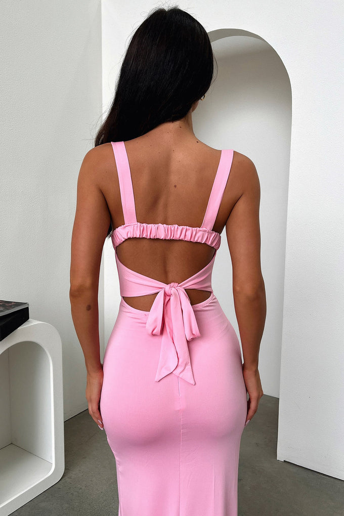 Glam Girl Pink Sequin Maxi Dress