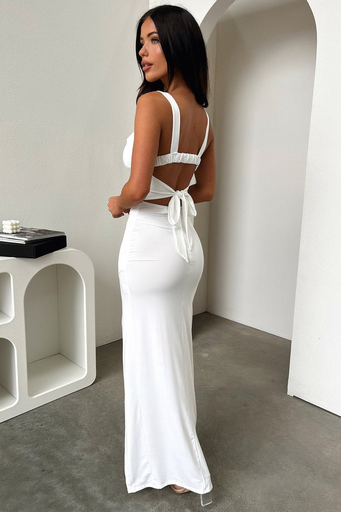 Shop Formal Dress White - Dress Maxi Calvary