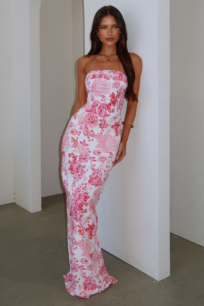Charms Maxi Dress - Pink Floral