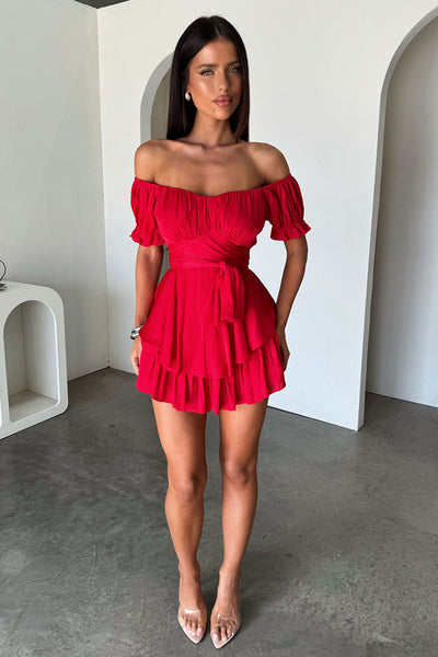 Ciera Playsuit - Red