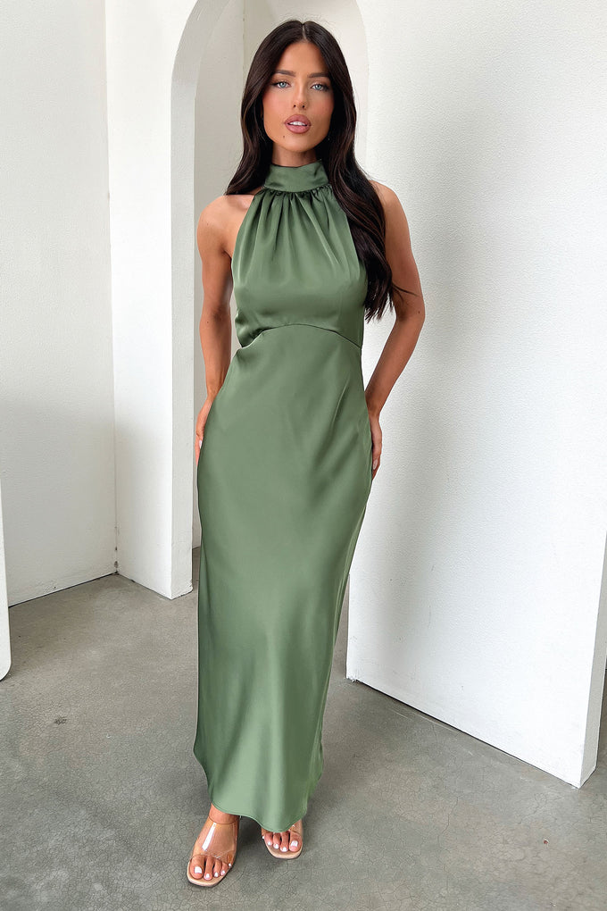 Shop Formal Dress - Daphne Dress - Olive sixth image