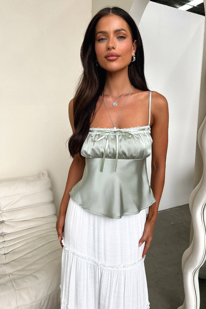 Dash Silky Cami Top - Sage