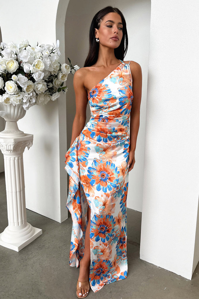 Shop Formal Dress - Elianna Maxi Dress - Blue Floral fourth image