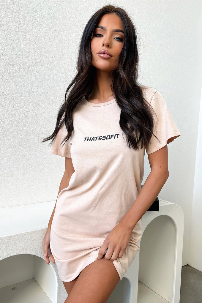 Femme T-shirt Dress - Beige – Thats So Fetch AU