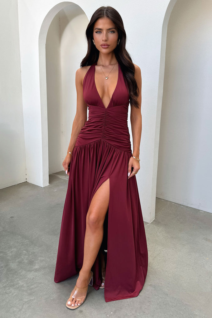 Shop Formal Dress - Ginevra Maxi Dress - Burgundy sixth image