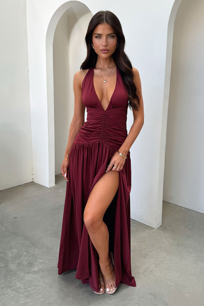 Shop Formal Dress - Ginevra Maxi Dress - Burgundy secondary image