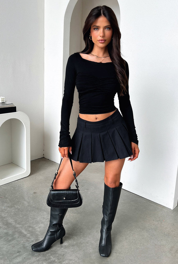 Wren Pleated Mini Skirt Black Thats So Fetch AU wren-pleated-mini-skirt-black-thats-so-fetch-au