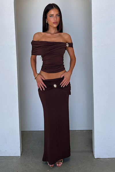 Malika Maxi Skirt - Brown