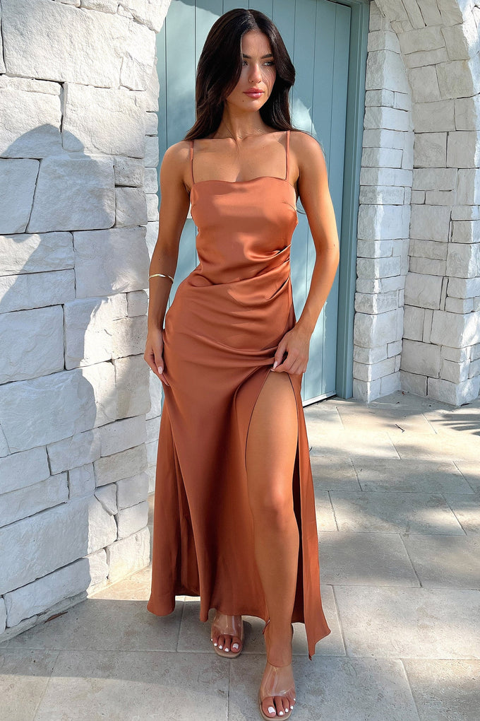 Shop Formal Dress - Manesh Maxi Dress - Copper third image
