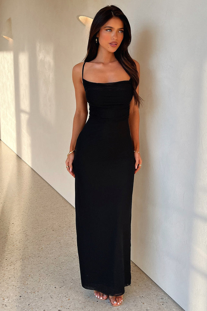 Shop Formal Dress - Nadine Maxi Dress - Black sixth image