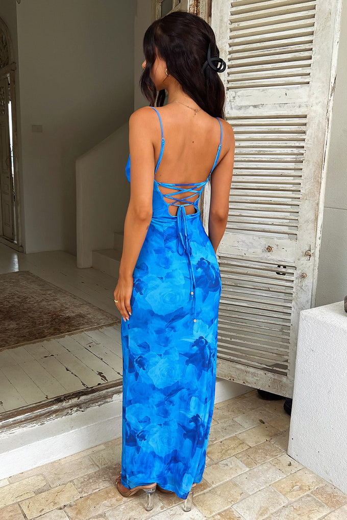 Nadine Maxi Dress - Blue Floral