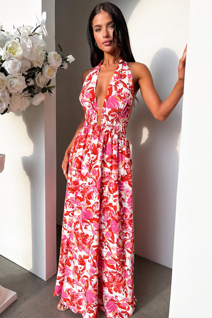 Arien Maxi Dress - Pink Floral – Thats So Fetch AU