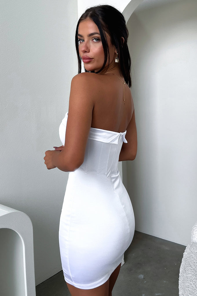 Pixel Corset Dress - White