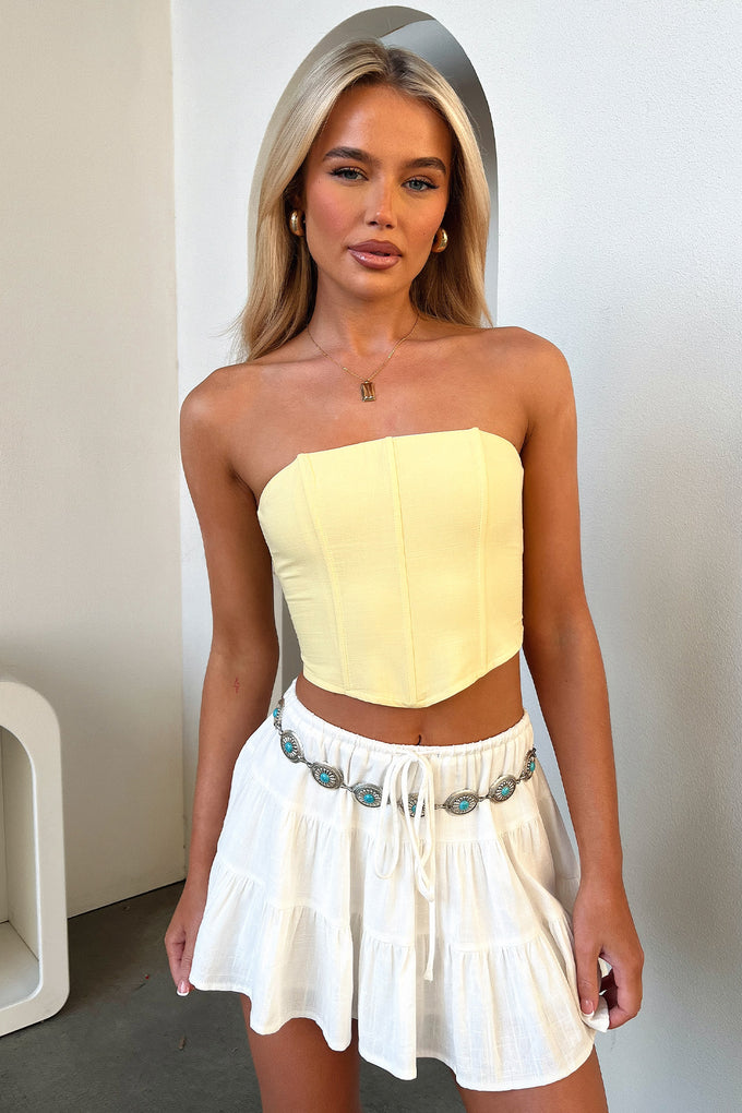 Tullie Tiered Mini Skirt White - Main Image