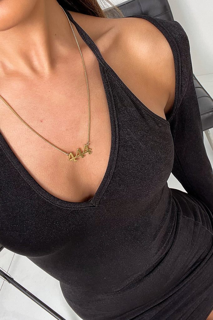444 Angel Number Necklace - 18k Gold Plated