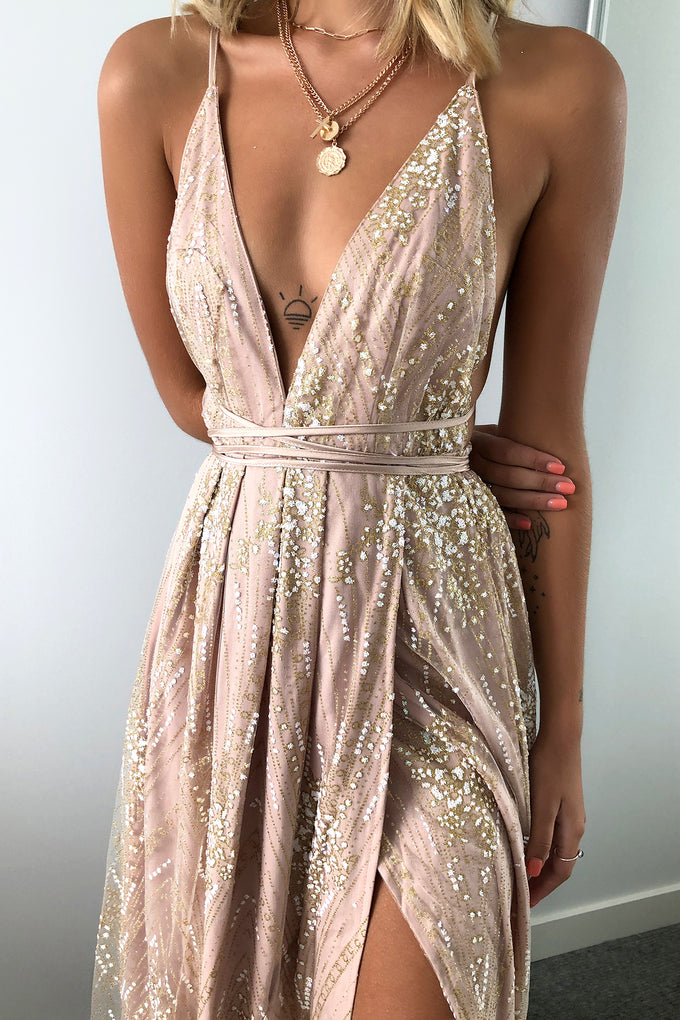 Scarlett Dress - Gold Glitter