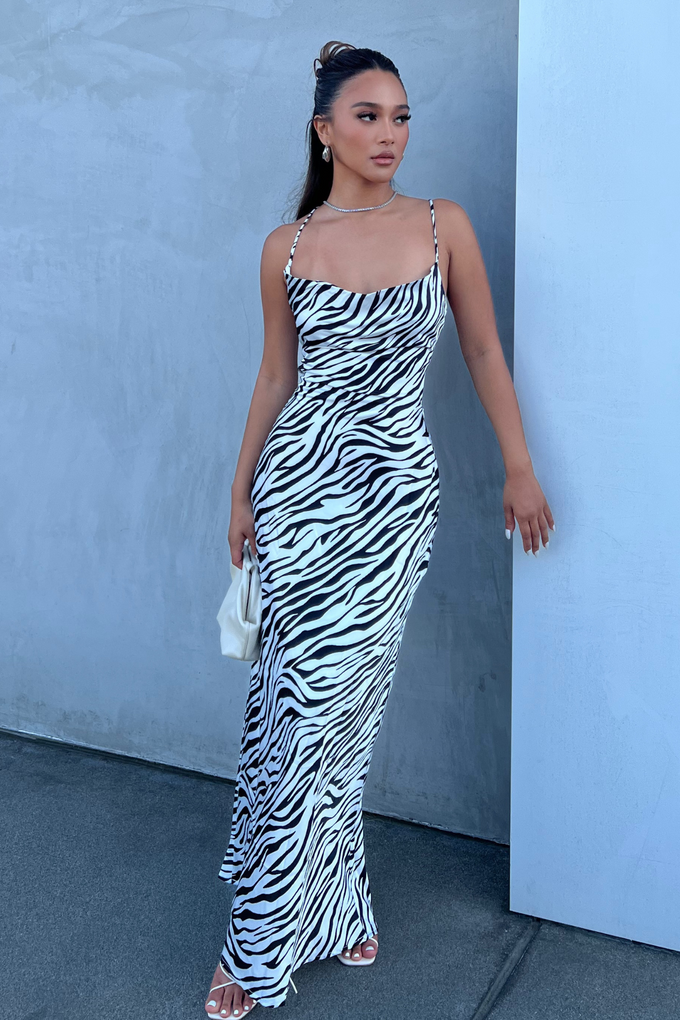 Sierra Maxi Dress - Zebra Print