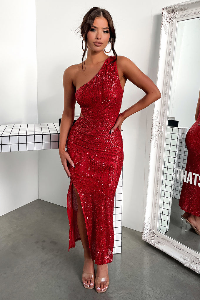Dura Midi Dress - Red Sequin – Thats So Fetch AU