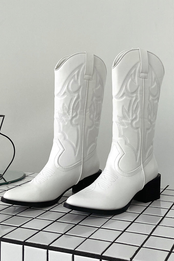 Jagger Cowboy Boots - White