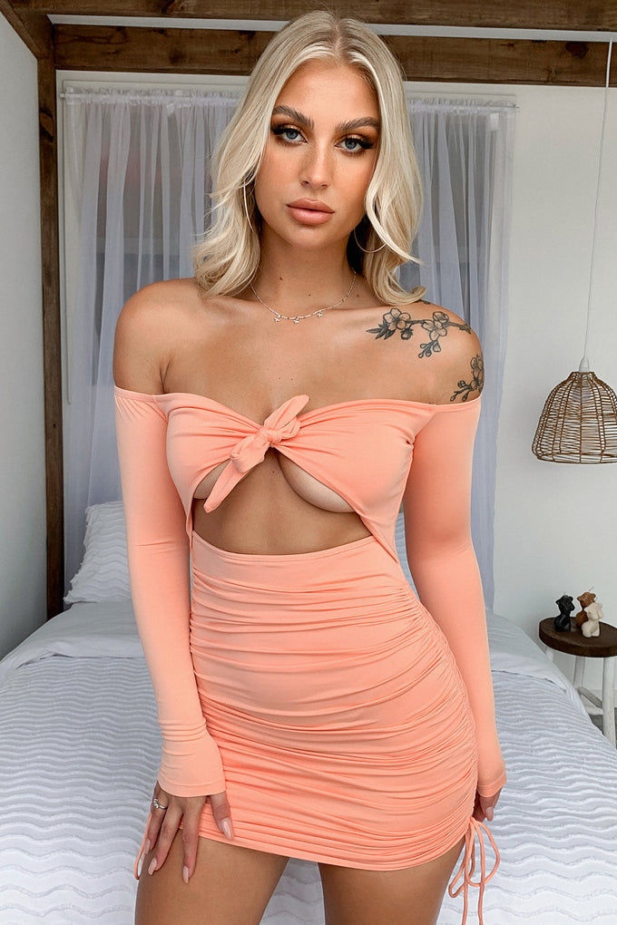 Jamee Long Sleeve Dress - Peach