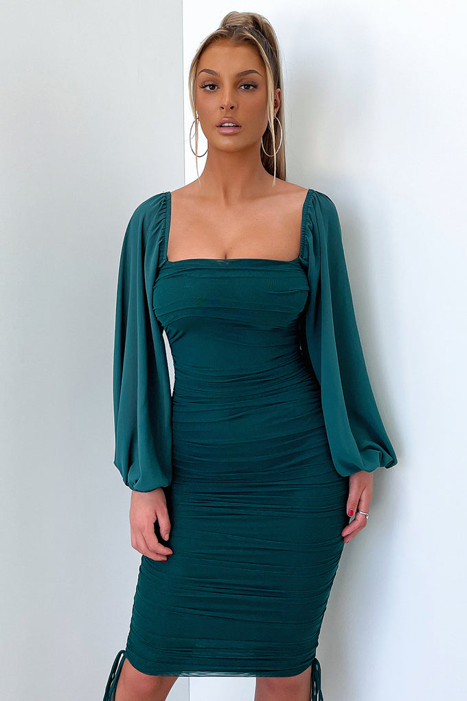 Lorde Midi Dress - Emerald