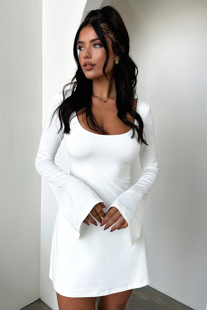 Marcia Long Sleeve Dress - White – Thats So Fetch AU
