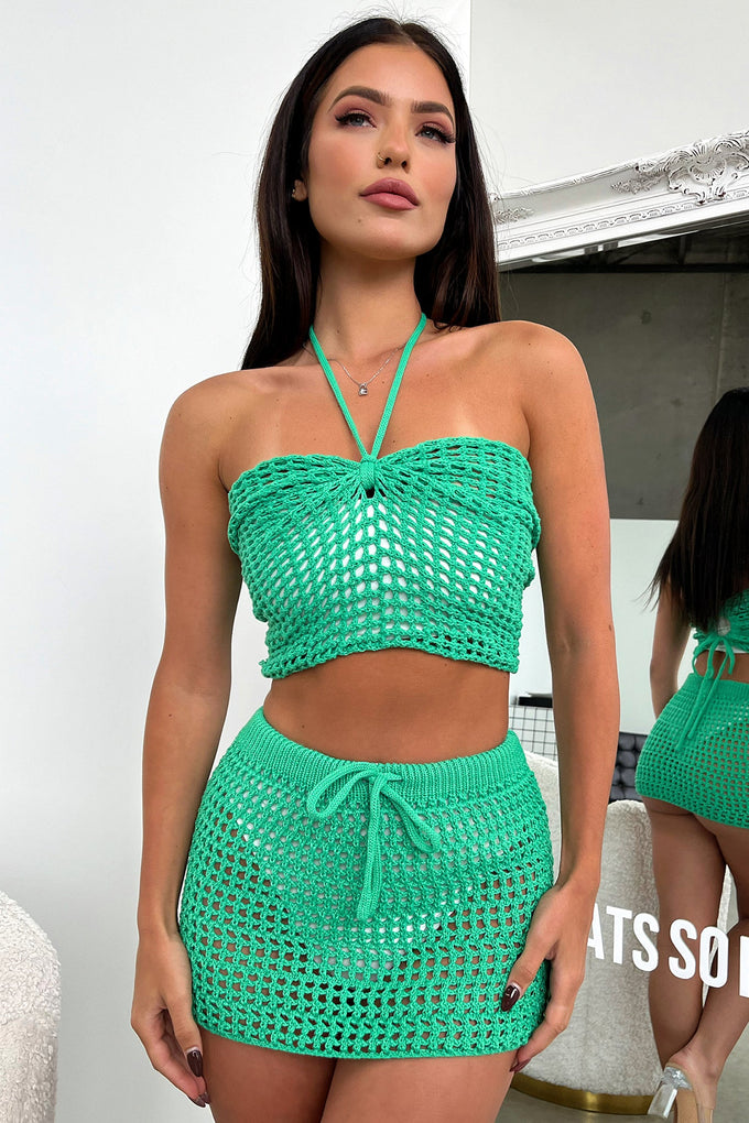 Talliyah Crop - Green Crochet