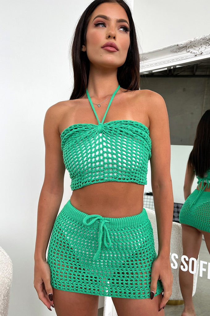 Talliyah Crop - Green Crochet